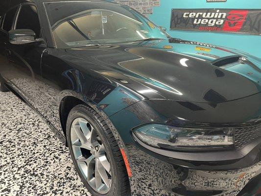 Paint correction and 1yr ceramic on a Dodge Charger.