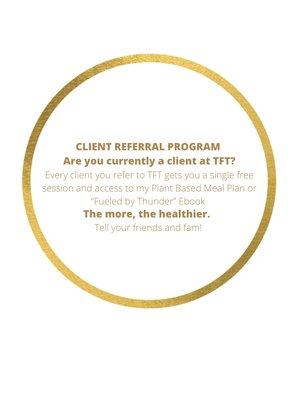 Client referral program info