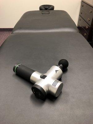 Hypervolt percussion therapy for muscle tension and pain relief.