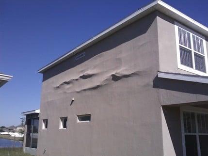 This home had an improper installation of the lathing and stucco on the second floor. Orlando, FL. March 18, 2009.