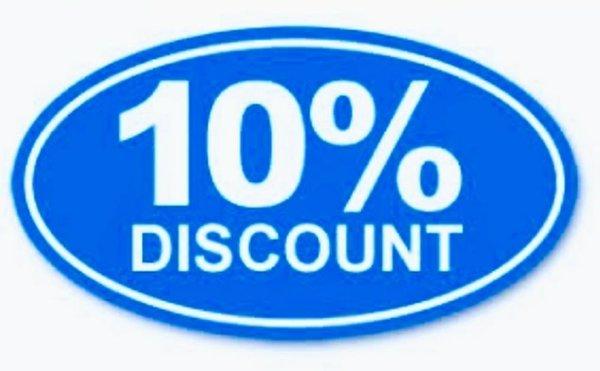 We offer 10% discount to first time customers.