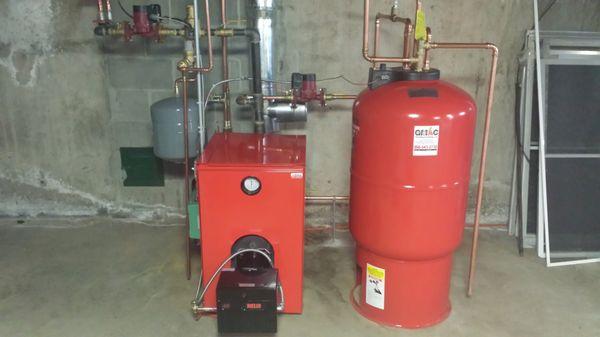 high efficiency oil boiler installation