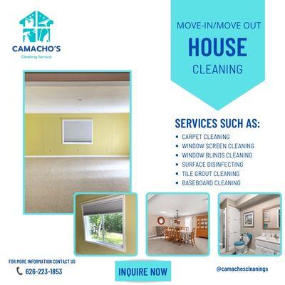 We offer Move-in/Move out house cleaning!