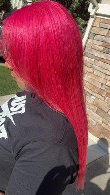 Hot pink hair