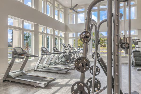 Gym with surrounding windows