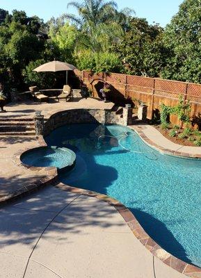 Complete remodeled pool by California Gunite at Andy's house in Morgan Hill CA.