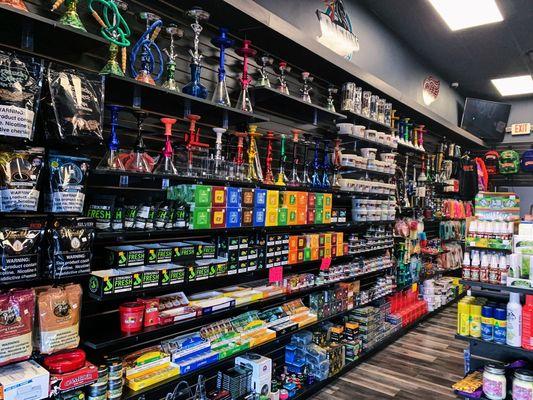 Wide selection of hookahs and tobaccos