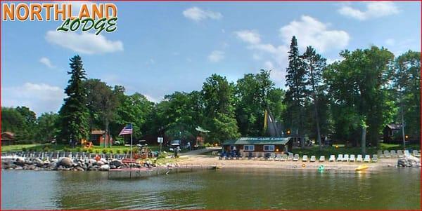 Groomed sandy beach and protected harbor