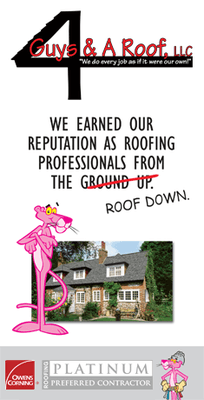 We earned our reputation as roofing Professionals from the roof down.