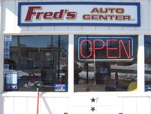 Fred's Auto Center Shop Front, open for business in West Haven CT!