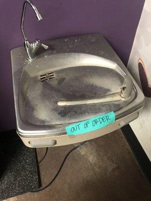 Out of order water fountain. Also very very very dirty.