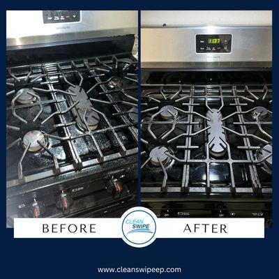 Stove cleaning transformation in Horizon City, Tx