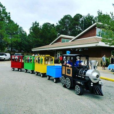 All aboard the Carolina Fun Factory Express!  The whole family can ride together on this realistic little train.