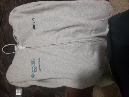 Great work on my sweater love it thank you wilsons Uniforms looks amazing