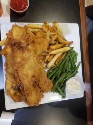 Fish & chips plus the best green beans