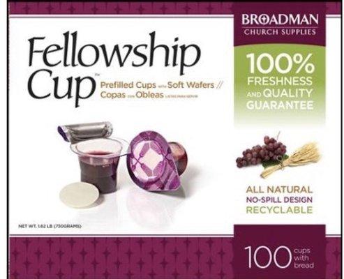 Pre filled fellowship cups with bread individually packed.