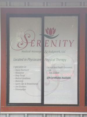 Front Window of massage room street view