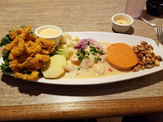 Ceviche de Carretilla.  Ceviche with Calamari!  What's not to like?!!