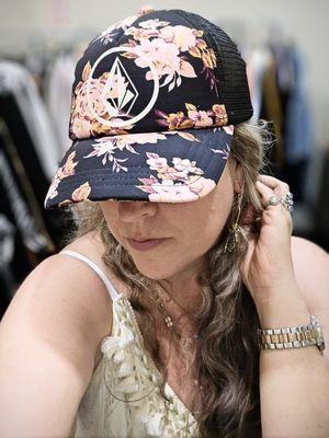 Volcom floral trucker hat