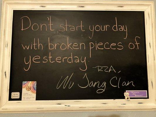 Who doesn't love a quote from the Wu Tang Clan?