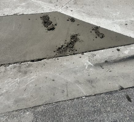 Unmarked wet concrete