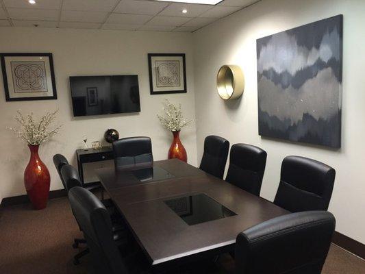 Beautiful shared conference room in the building with a 50 inch TV for presentations. You will be sure to impress at your next meeting.