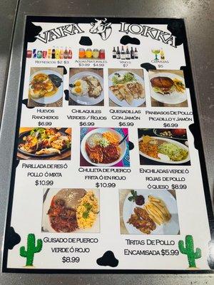 The Vaka Lokka new menu