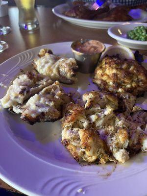 Crab cakes and twice baked potatoes