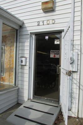 doorway into barber shop