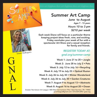 GNAL has open registration for Summer Art Camp 2021
 gnal.org