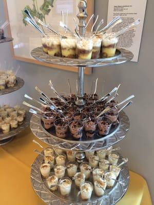 Banana pudding, chocolate mousse and key lime dessert cups!