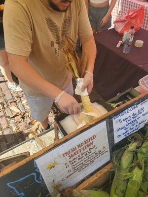 Adding of the parmesan