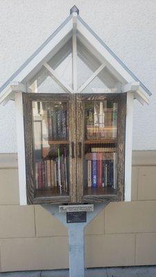 Free little library outside the station house