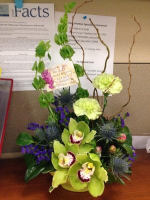 Gorgeous arrangement delivered promptly!