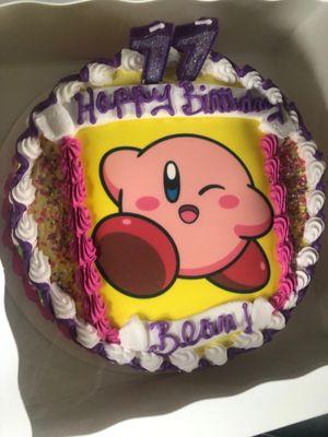 My daughter's Kirby cake.  Tastes as good as it looks!!