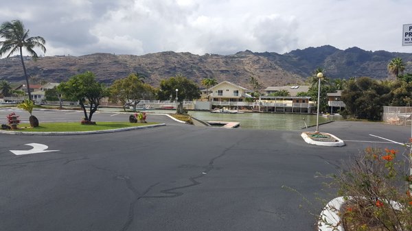 The club parking  lot where you can launch your boat too