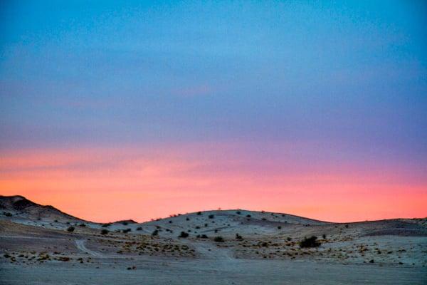 Sunrise in Dumont Dunes.