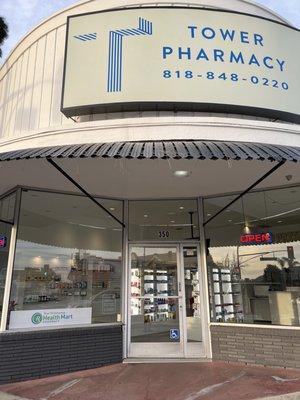 Outside view of front of pharmacy