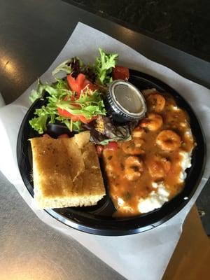 Shrimp Creole with grits and salad!