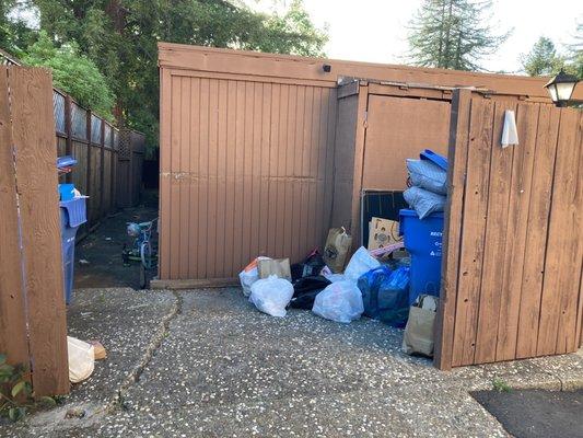 Flagrantly violating basic laws of habitability! They took away our only trash dumpster for 30+ days ago and haven't replaced it.