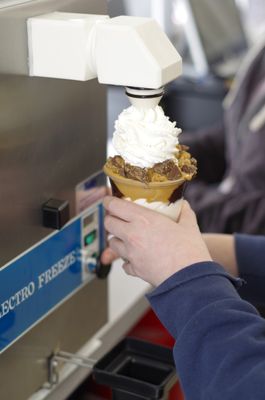 Homemade whipped cream to top off your tasty treat.