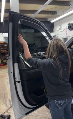 We have a window tint installer! If you would like windows tinted give us a call or send us a message to get a tint.