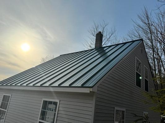 Professionally installed standing-seam metal roofing.