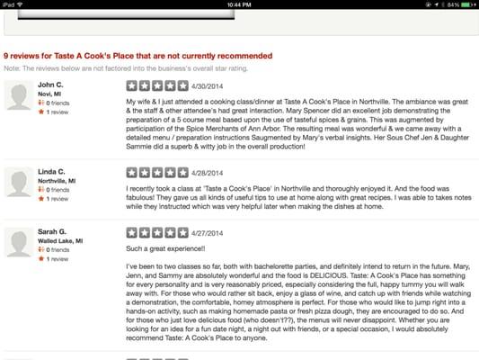 These are the reviews Yelp has hidden from you.