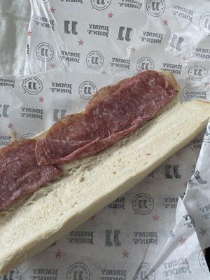 Only salami on bread