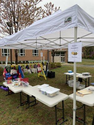 Outdoor classroom setup