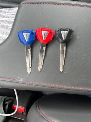 Motorcycle keys