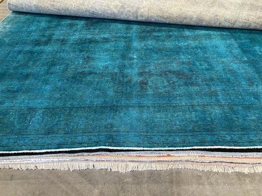 Vintage Eclectic Blue Rug, Persian