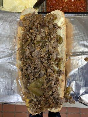 Sweet and spicy cheesesteak