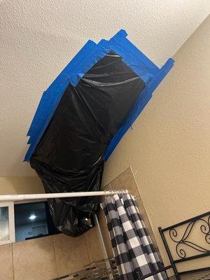 Ceiling collapsed and no help from them.